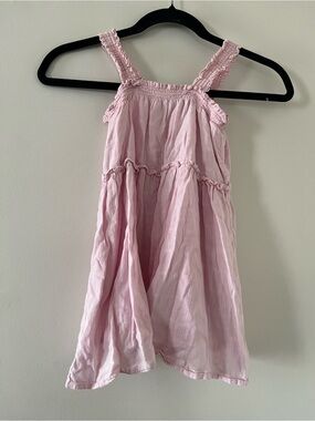 Old Navy Girls 4T Pink Cotton Tiered Sundress Smocked Ruffle Cottagecore